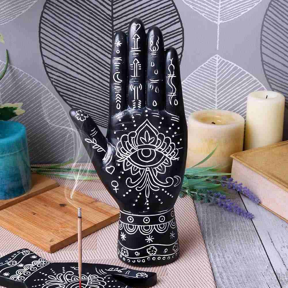 Nemesis Now - Hamsa Hand Figurine - Noir/Blanc